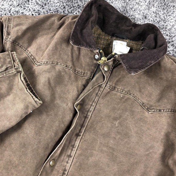 Carhartt Other - Vintage Carhartt Coat Mens XL Brown Canvas Blanket Lined Corduroy C52 CHT